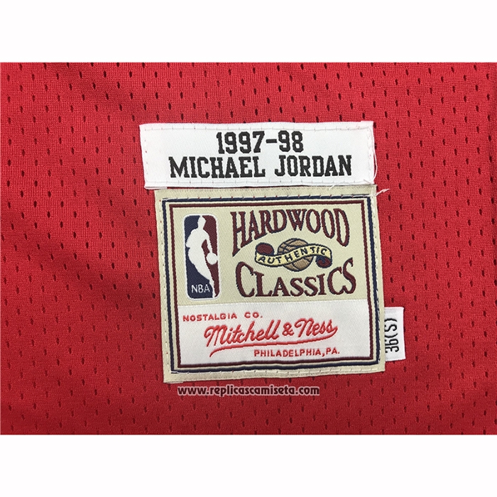 Camiseta Chicago Bulls Michael Jordan #23 Hardwood Classics Throwback 1997-1998 Rojo